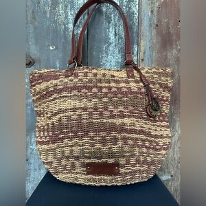Lucky Brand Vintage Bucket Woven Tote Bag